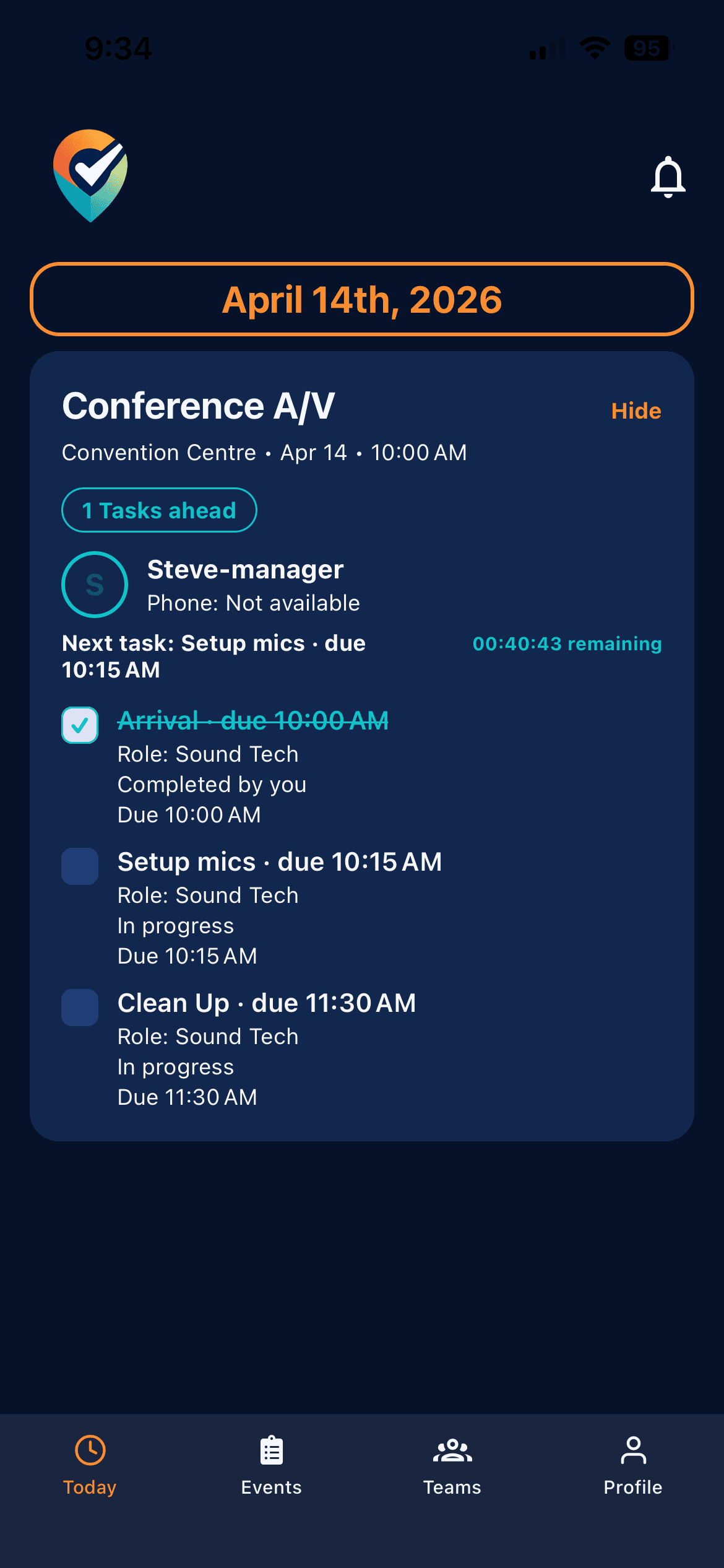 Dispatch worker mobile task and assignment view